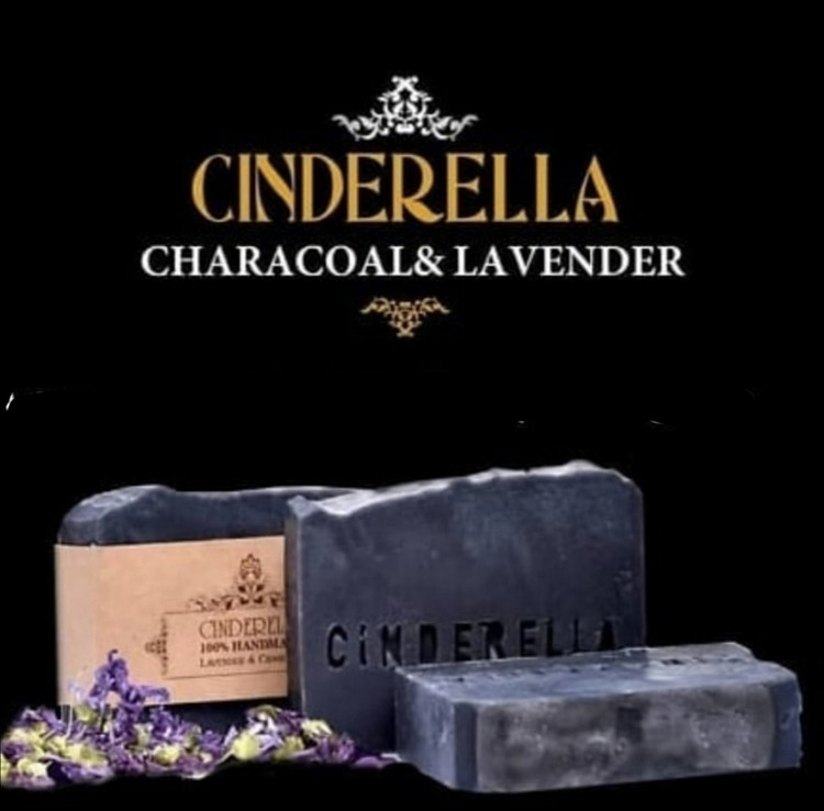 صابون زغال فعال و اسطوخودوس سیندرلاحجم100گرم